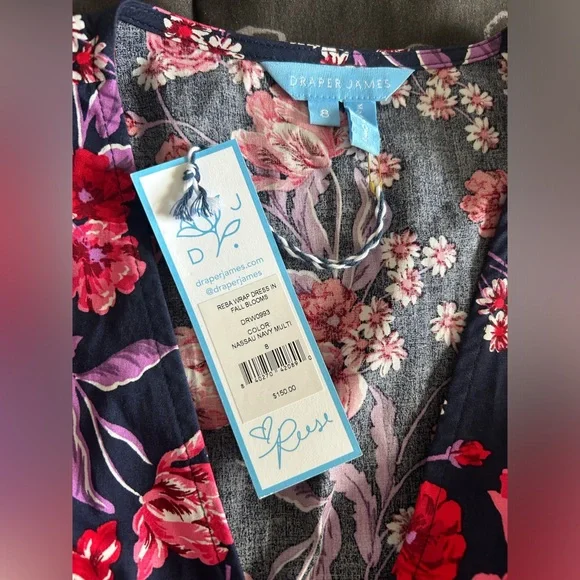 NWT Draper James Reba Wrap Dress In Fall Poppy Blooms - Picture 4 of 7